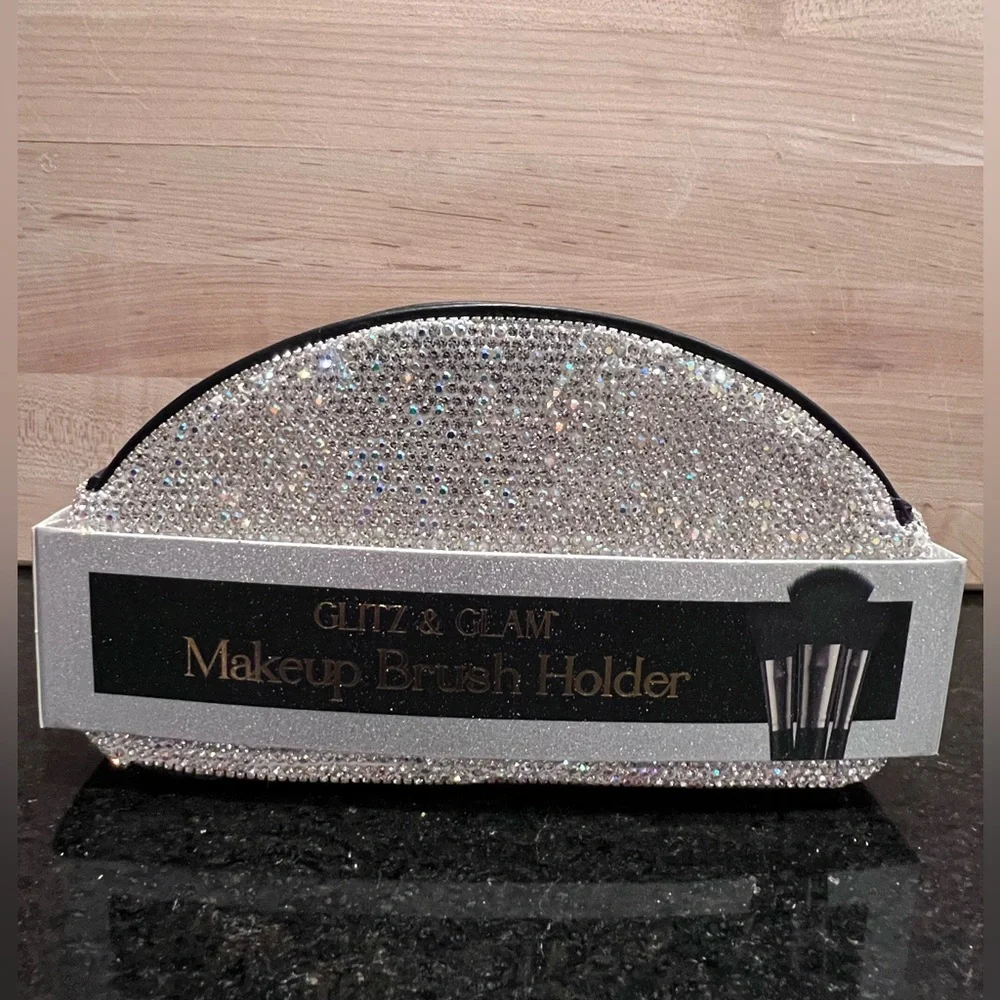 Glitz & Glam Crystal Rhinestone Makeup‎ Brush Holder Organizer Vanity Storage